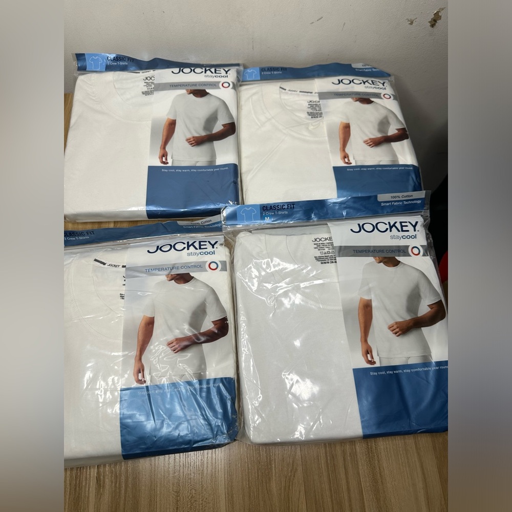 Jockey  Four 2 packs Crew Neck T-Shirts White Size M